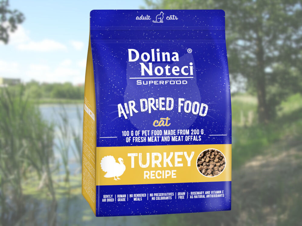 Karma dla kota DOLINA NOTECI Superfood Indyk 1 kg naturalne składniki wielkość krokietów