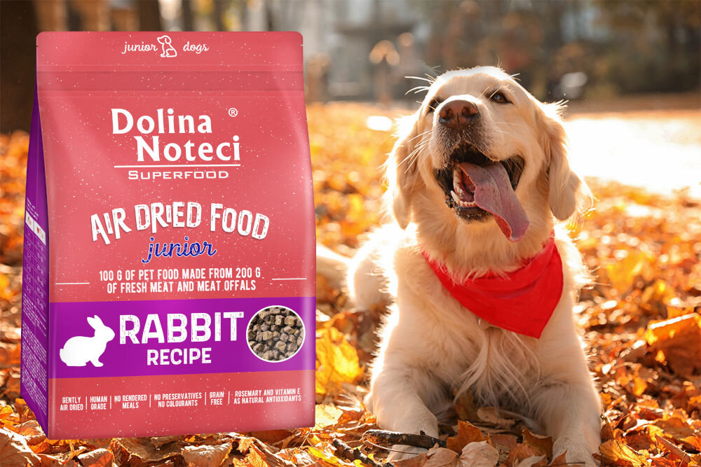 Karma dla psa DOLINA NOTECI Superfood Junior Królik 1 kg dawkowanie analiza sklad