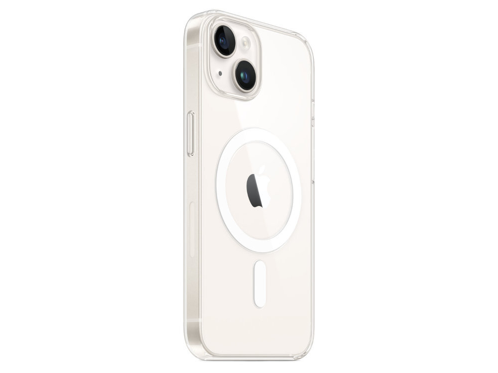 Etui APPLE Clear Case wbudowanym magnesom dopasowuje się do telefonu ładowanie bezprzewodowe iPhone'a ładowarką MagSafe certyfikatem Qi Qi2