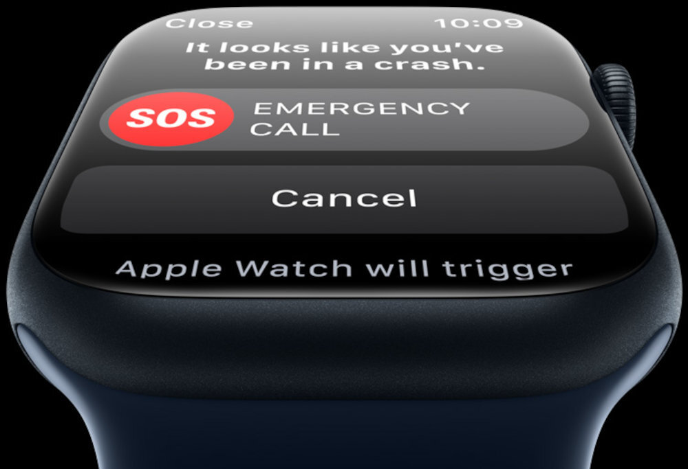 SMARTWATCH APPLE WATCH SERIES 8 funkcja wykrywania wypadkow