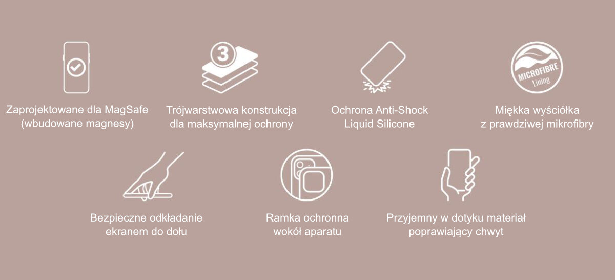 Kolorowe etui MagSafe Crong Apple iPhone 14 magsafe silikon płynny