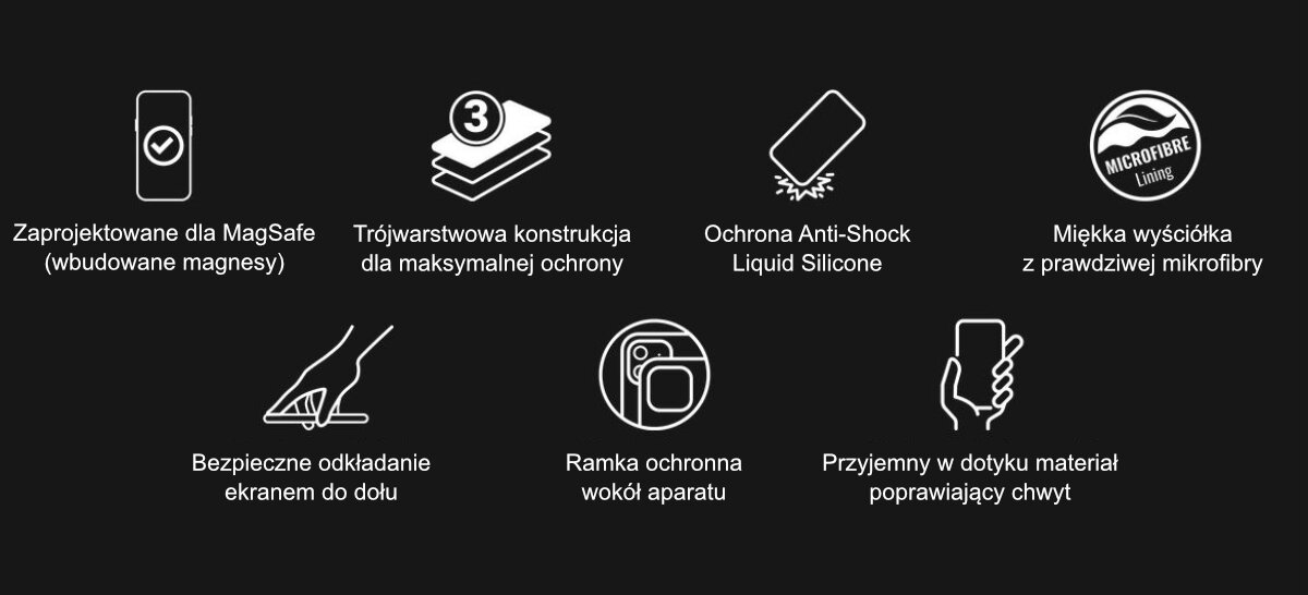 Kolorowe etui MagSafe Crong Apple iPhone 14 Pro magsafe silikon płynny