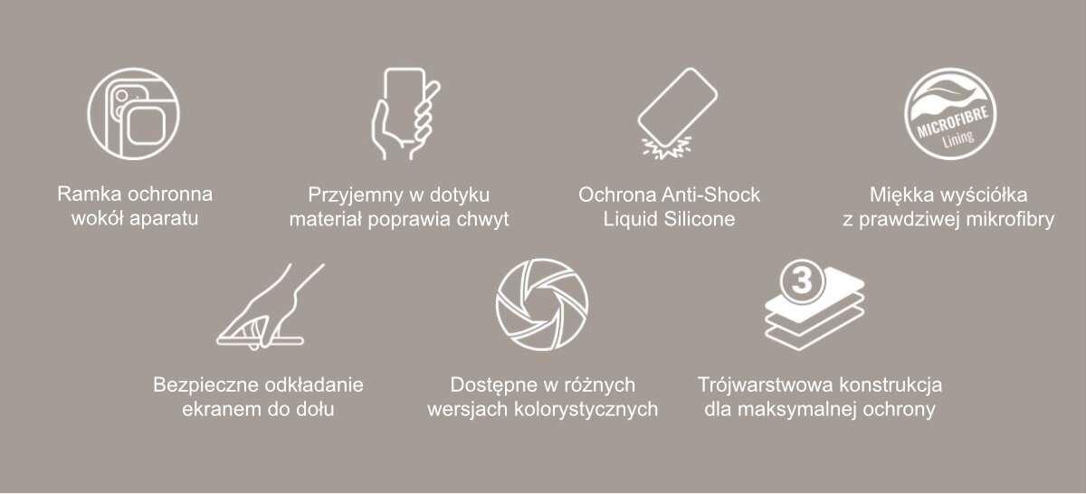 Kolorowe etui Crong Apple iPhone 14 anti shock ramka mikrofibra