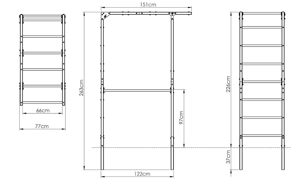 Drabinka gimnastyczna MARBO SPORT MO-003 elementy zestaw