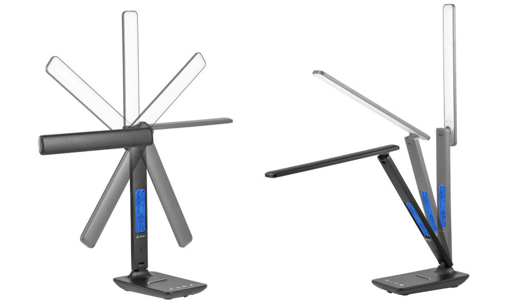 Lampka biurkowa TRACER Noir temperatury barwowej światła od 2800 do 6000K ciepłe, naturalne zimne światło regulację kąta nachylenia oraz obrotu 360°