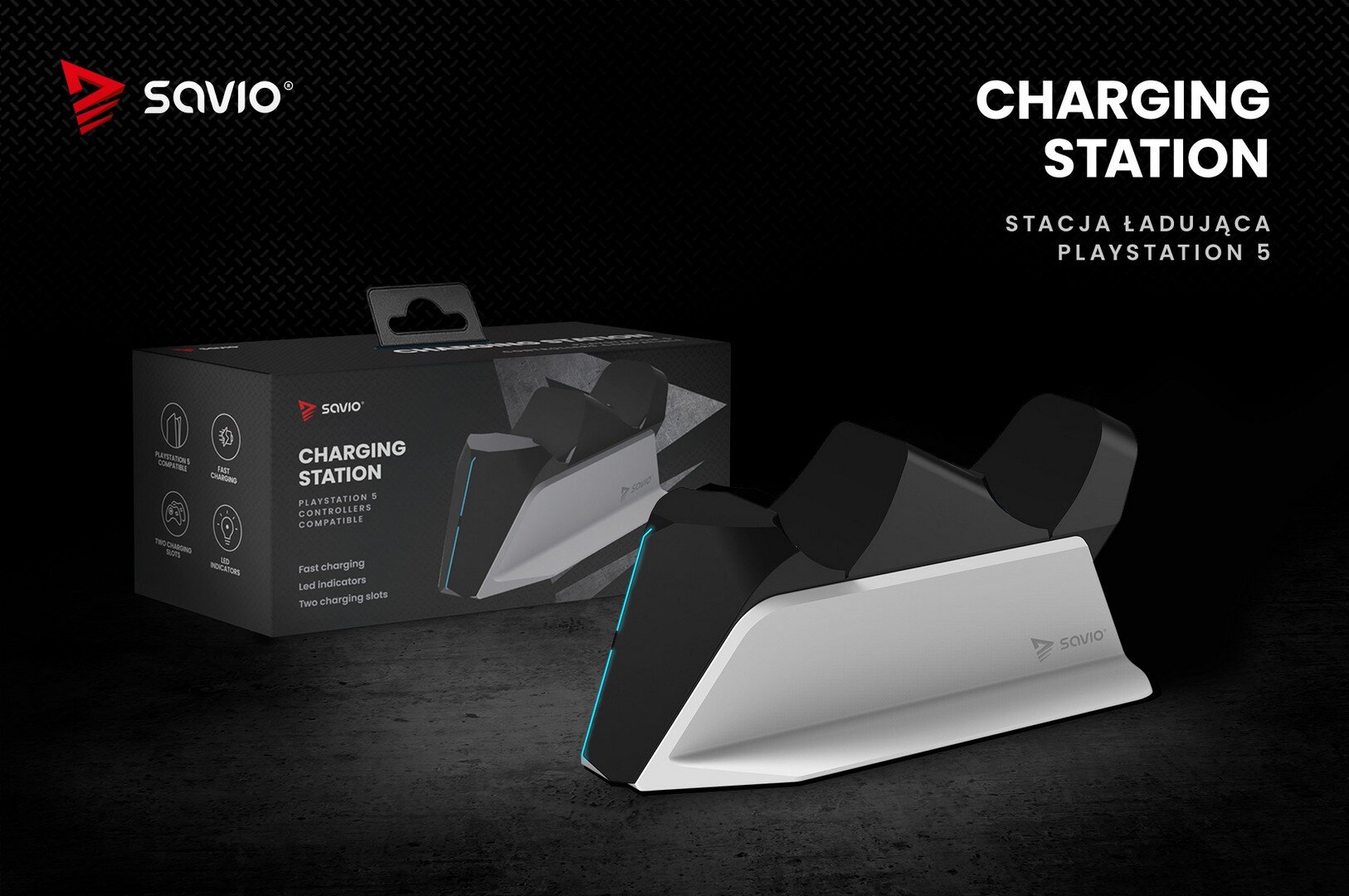Stacja ładująca do padów PS5 GCS-01 front