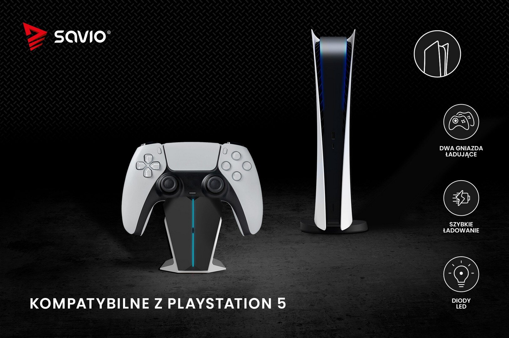 Stacja ładująca do padów PS5 GCS-01 kompatybilność z PS5