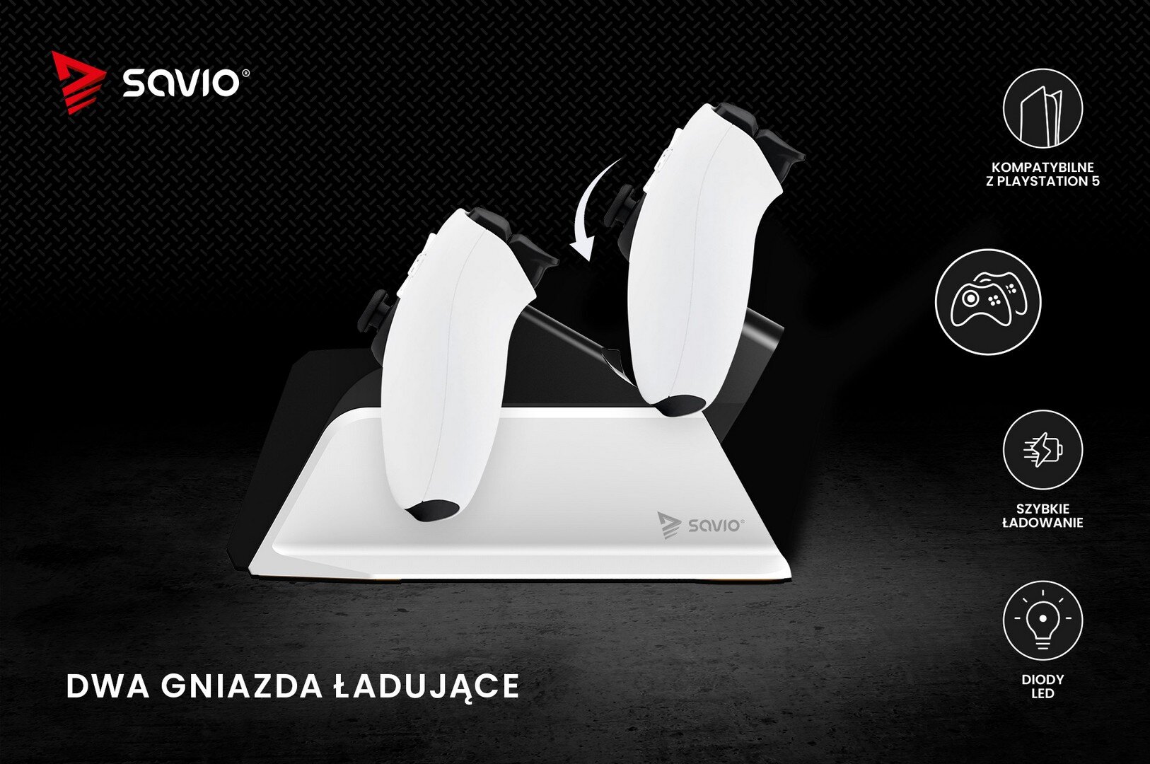 Stacja ładująca do padów PS5 GCS-01 dwa gniazda ładujące