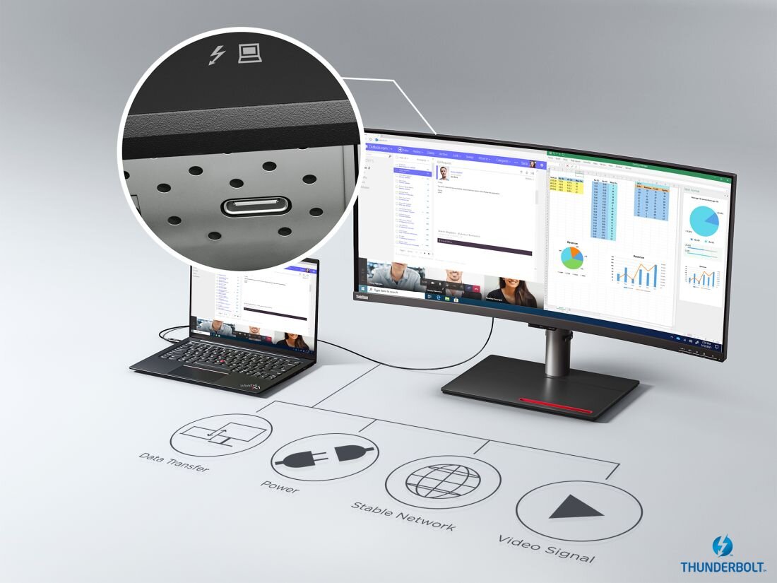 Monitor LENOVO ThinkVision P40W-20 - Thunderbolt 4
