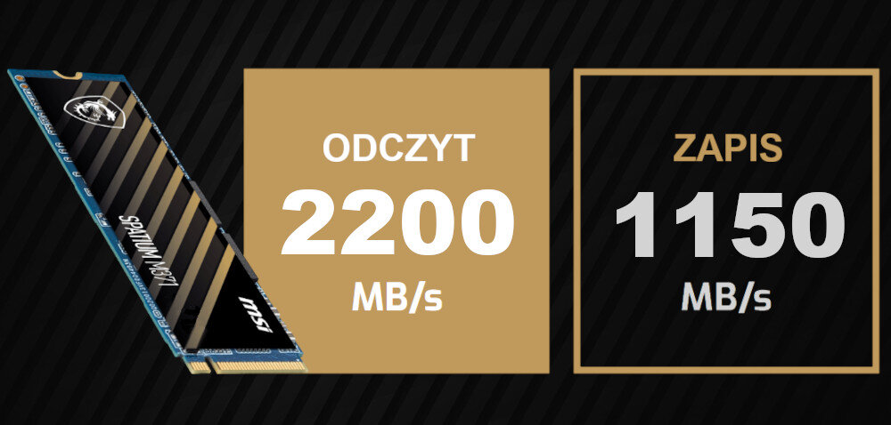 Dysk MSI Spatium M371 500GB SSD prędkość wydajność odczyt zapis