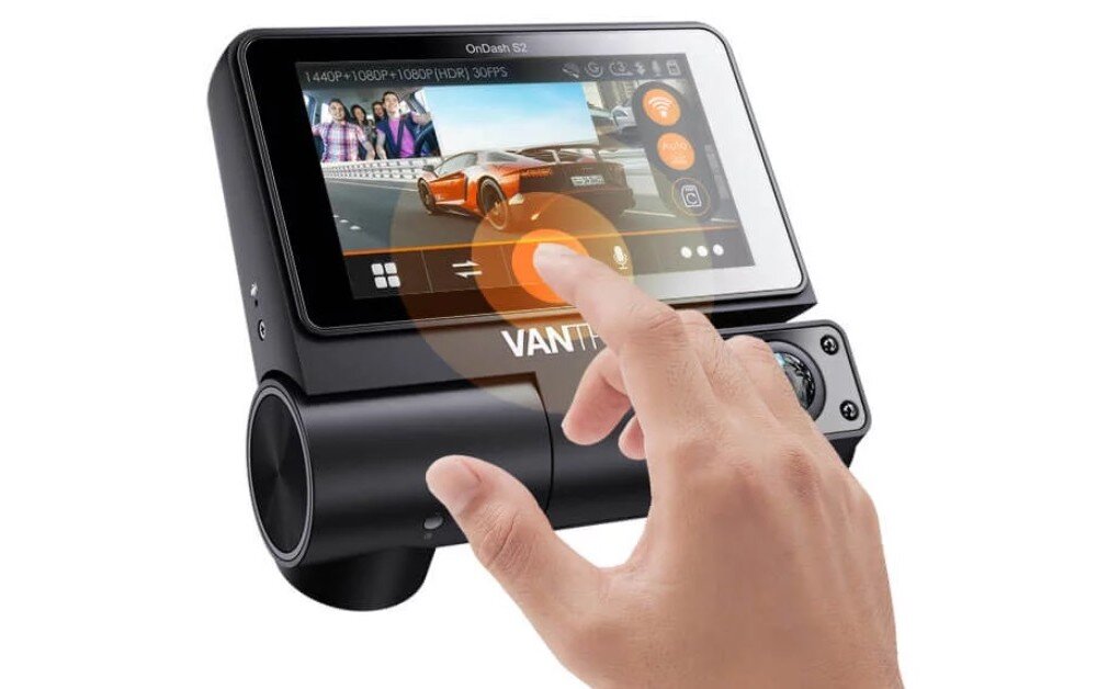 Wideorejestrator VANTRUE S2 3CH   obiektyw rozdzielczość nagrywanie kąt zapis sensor czujnik montaż wymiary ładowanie zasilanie auto samochód rejestrowanie karta pamięć pojemność ładowarka obraz zdjęcia filmy aplikacja sterowanie 