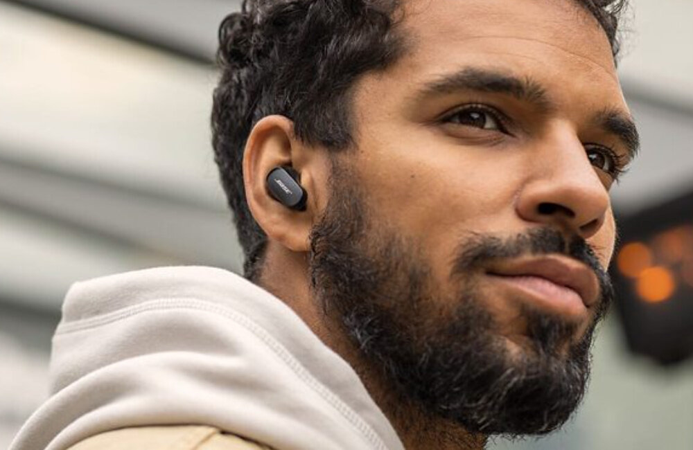 Słuchawki dokanałowe BOSE QuietComfort Earbuds II Czarny dopasowanie końcówki opaski stabilizujące fit test aplikacja