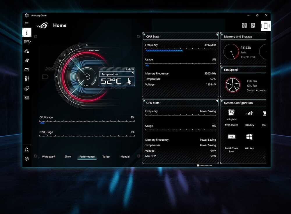 Laptop ASUS ROG Strix Scar SE - Armoury Crate