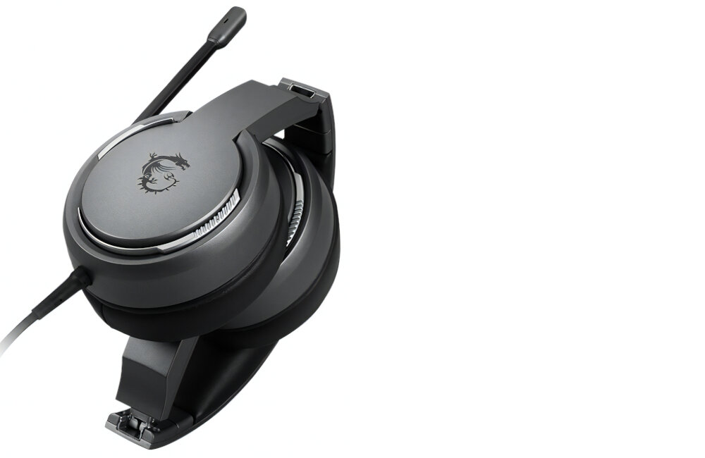 Słuchawki MSI Immerse GH40 ENC dźwięk moc łączność szumy redukcja szumów hałas głośność zakres częstotliwość waga zasilanie ładowanie złącze port wtyczka działanie etui smartfon sterowanie wygoda muzyka