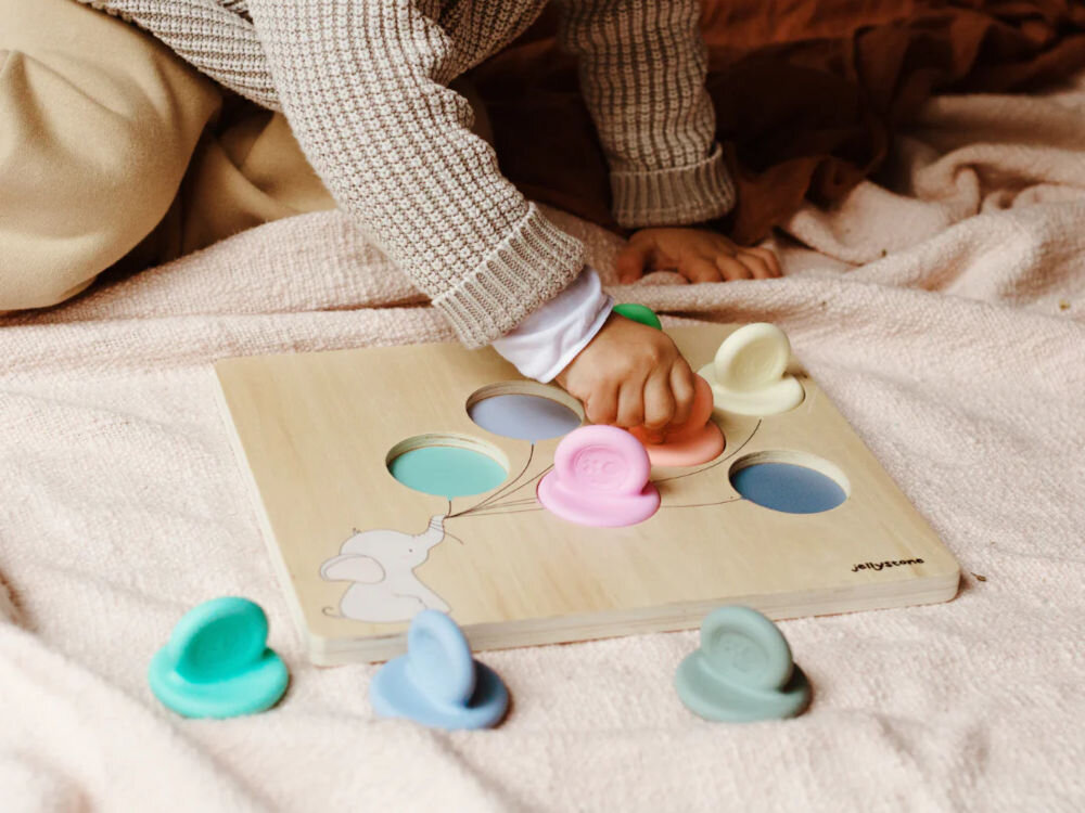 Klocki sensoryczne JELLYSTONE DESIGNS Pastelowy CSP masa plastyczna wzorki silikon