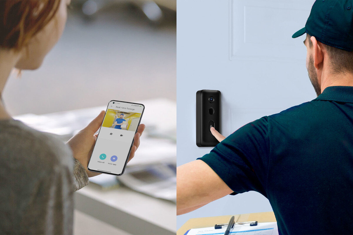 Zestaw wideodomofonowy XIAOMI Doorbell 3 MJML06-FJ Czarny komunikacja mikrofon kamera