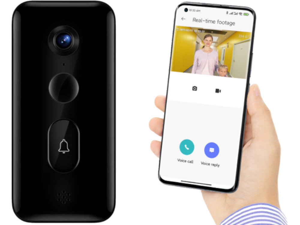 Zestaw wideodomofonowy XIAOMI Doorbell 3 MJML06-FJ Czarny nagrania chmura