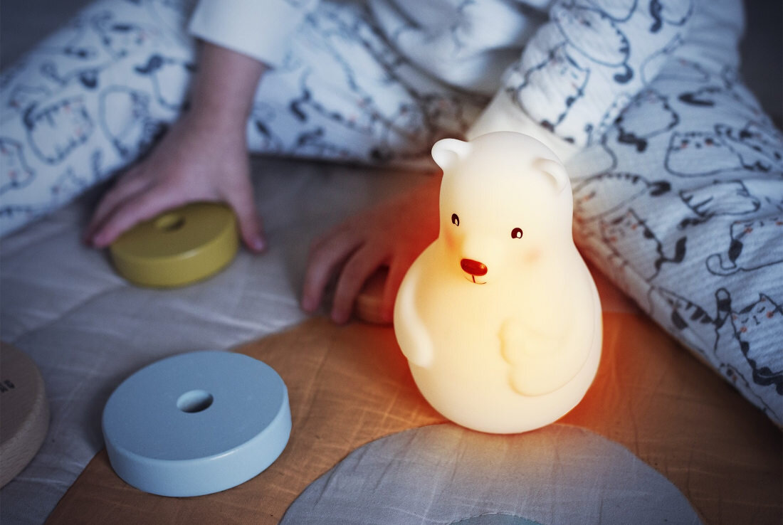 Lampka nocna PABOBO Mis PAB-010-MW kolor kolorystyka podswietlenie ksztalt misiu ustawienia