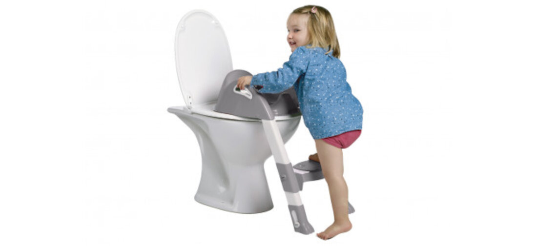 Nakładka WC THERMOBABY ze stopniem THE-003-SZ Szary Regulacja dopasowanie antypoślizgowy stopień dopasowanie Gumowe podkładki pewne oparcie