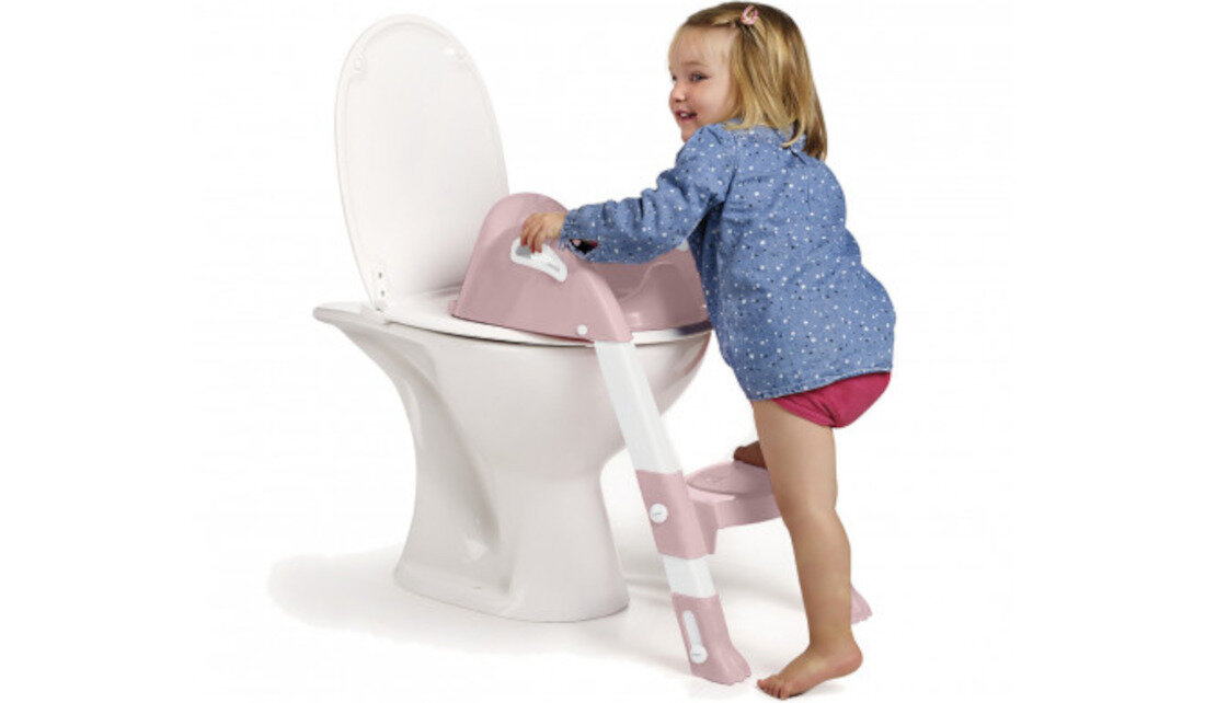 Nakładka WC THERMOBABY ze stopniem THE-003-RO Różowy Regulacja dopasowanie antypoślizgowy stopień dopasowanie Gumowe podkładki pewne oparcie