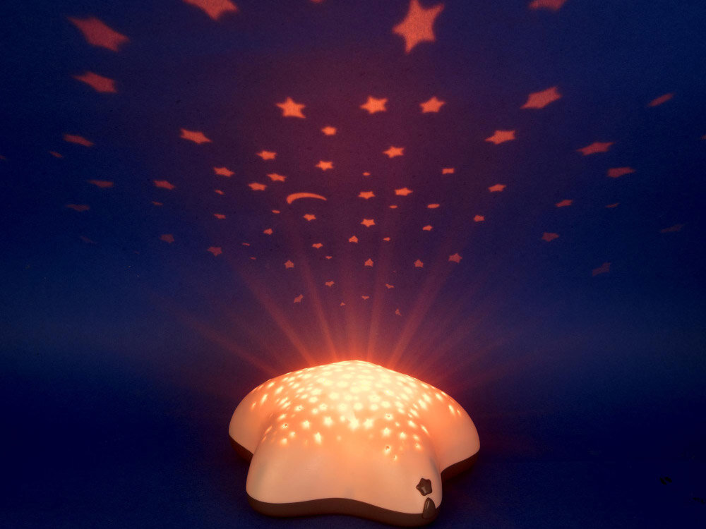 Lampka nocna PABOBO z projektorem Gwiazda PAB-003-GN tryby glosnosc swiatlo melodie