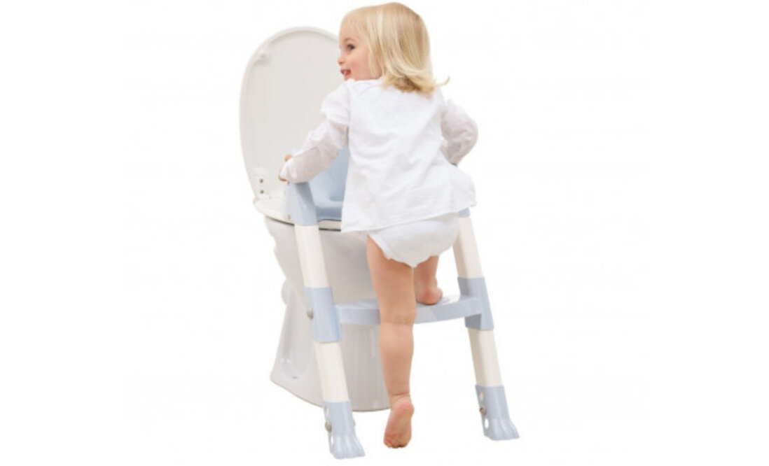 Nakładka WC THERMOBABY ze stopniem THE-003-NI Niebieski Regulacja dopasowanie antypoślizgowy stopień dopasowanie Gumowe podkładki pewne oparcie