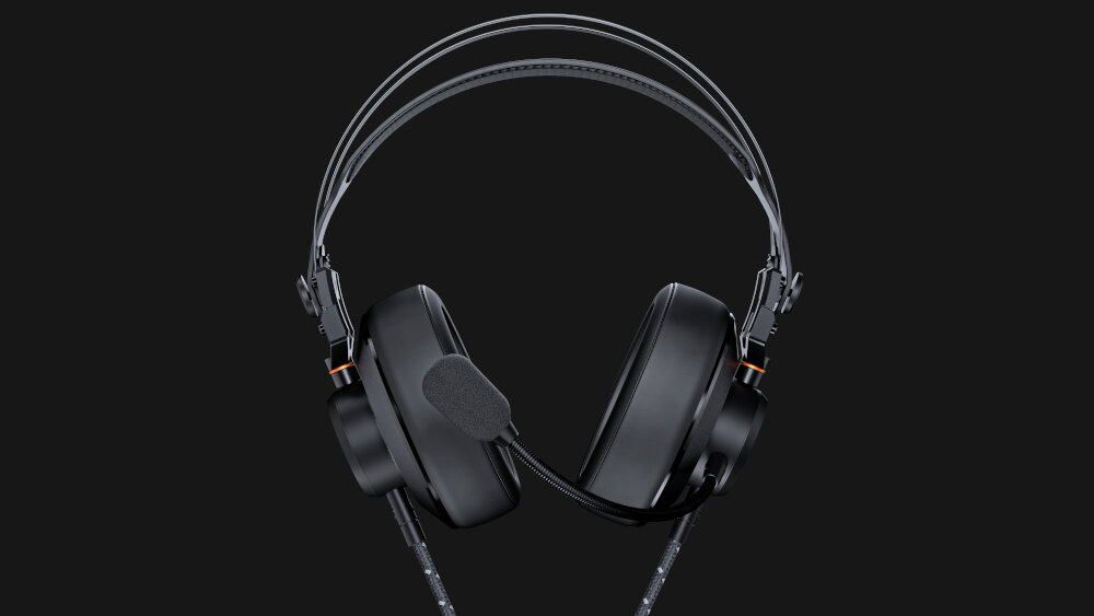 Słuchawki <span>COUGAR VM410</span> nauszna konstrukcja dźwięk wspaniały czyste brzmienie design przewodowa łącznosć mikrofon dopasowanie