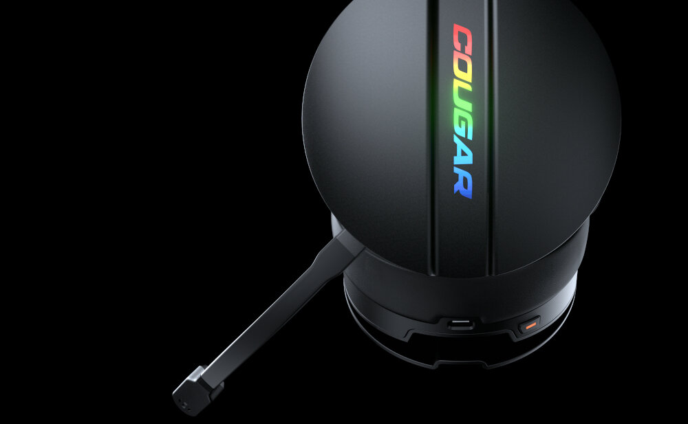 Słuchawki COUGAR Omnes Essential design wysoka klasa estetyka  podświetlenie aktywna redukcja szumów brzmienie przetworniki zasięg czas pracy czas działania mikrofon dopasowanie