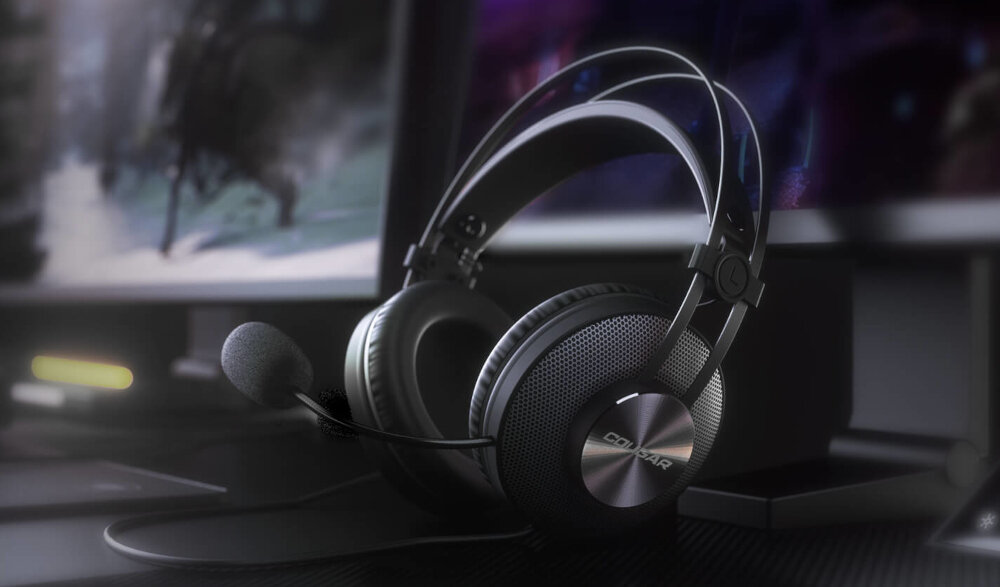 Słuchawki <span>COUGAR Immersa Essential</span> łączność design aktywna redukcja szumów przewodowe dźwięk brzmienie rozmowy dopasowanie