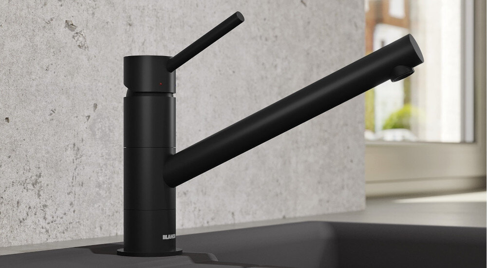 Bateria BLANCO Kano 526667 Czarny mat widok całościowy kolor Czarny mat obrotowa wylewka 360 wygoda komfort