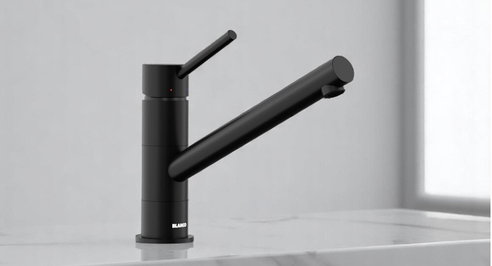 BATERIA KUCHENNA BLANCO Kano 526667 Czarny mat trwały estetyczny Silgranit odporny na temperatury łatwe czyszczenie