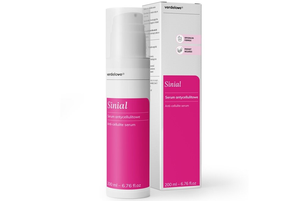 Serum VERDELOVE Sinial antycellulitowe 200 ml 9 składników aktywnych, bezpieczne dla skóry