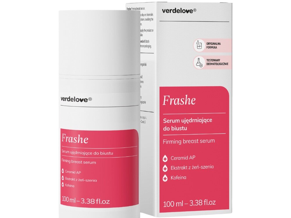 Serum VERDELOVE Frashe Do biustu 100 ml wygładza i ujędrnia, działa silnie nawilżająco, młodszy wygląd skóry, efekt liftingujący