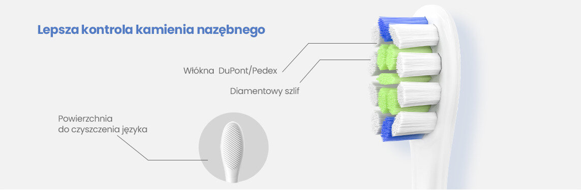 Końcówka szczoteczki OCLEAN kontrola kamienia szczoteczka końcówka