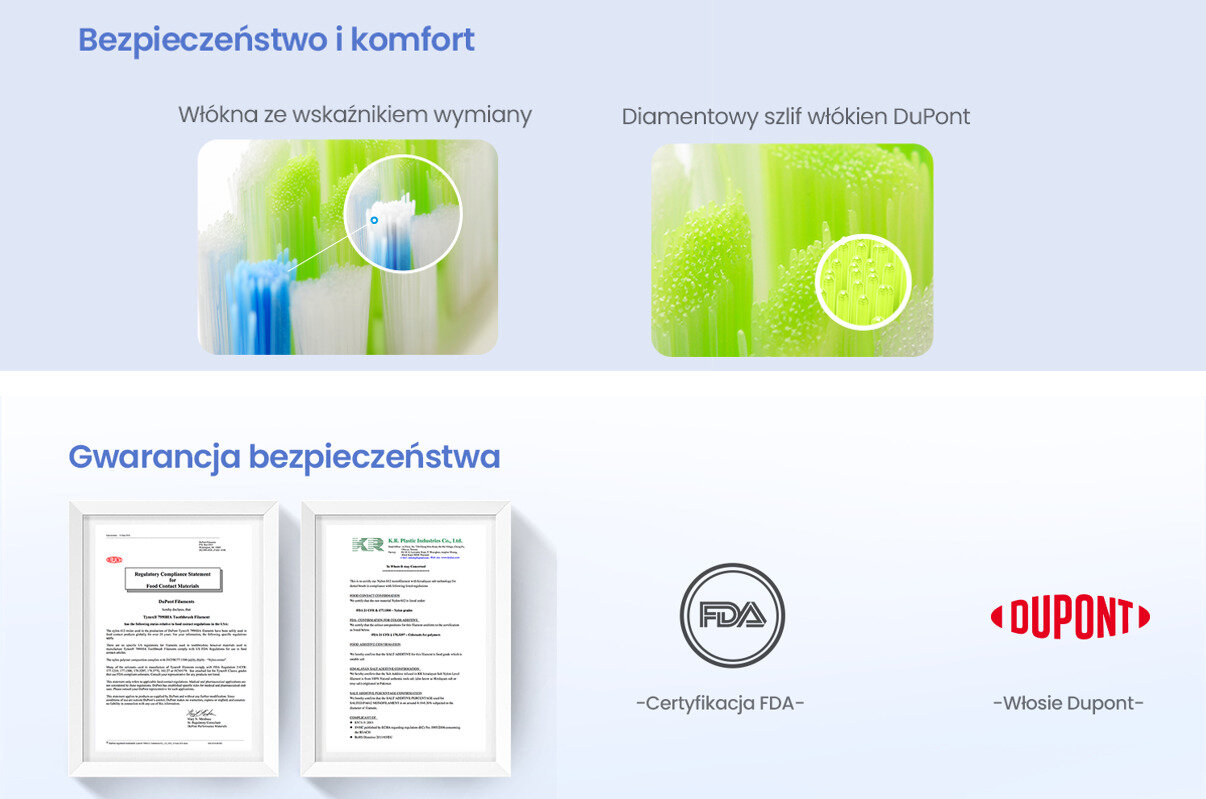 Końcówka szczoteczki OCLEAN funkcje