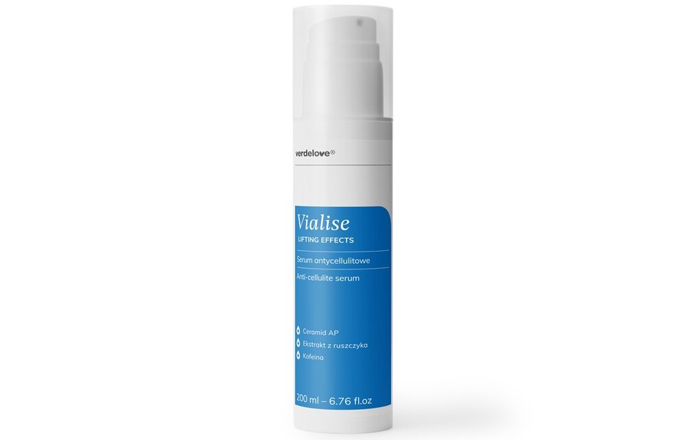 Serum VERDELOVE Vialise Lifting Effects antycellulitowe 200 ml stosować dwa razy dziennie, nie na uszkodzoną skórę
