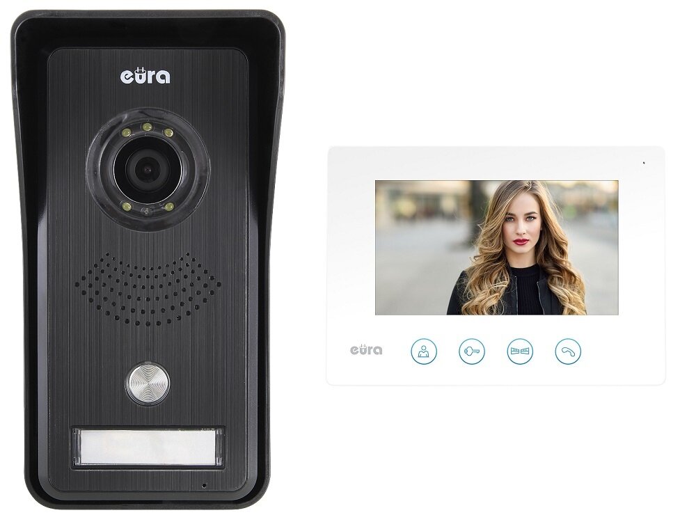 Zestaw wideodomofonowy EURA VDP-42A3 Gamma + Biały kontrola stref wejscia na teren posesji wysoki poziom bezpieczenstwa