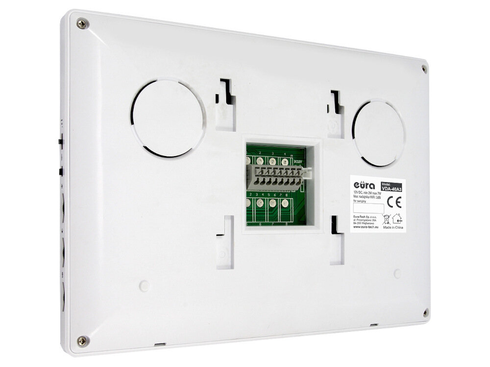 Zestaw wideodomofonowy EURA VDP-42A3 Gamma + Biały prosty montaz monitor kaseta zewnetrzna urzadzenia natynkowe 4-zylowe urzadzenia lacznosc z istniejaca instalacja elektryczna