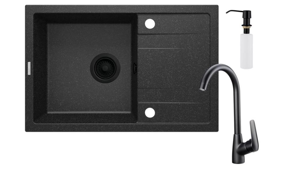 DEANTE Corio ZRCC2113 zlewozmywak komora blat połysk powierzchnia bateria stojąca wylewka montaż łatwy czystość dozownik płyn naczynia