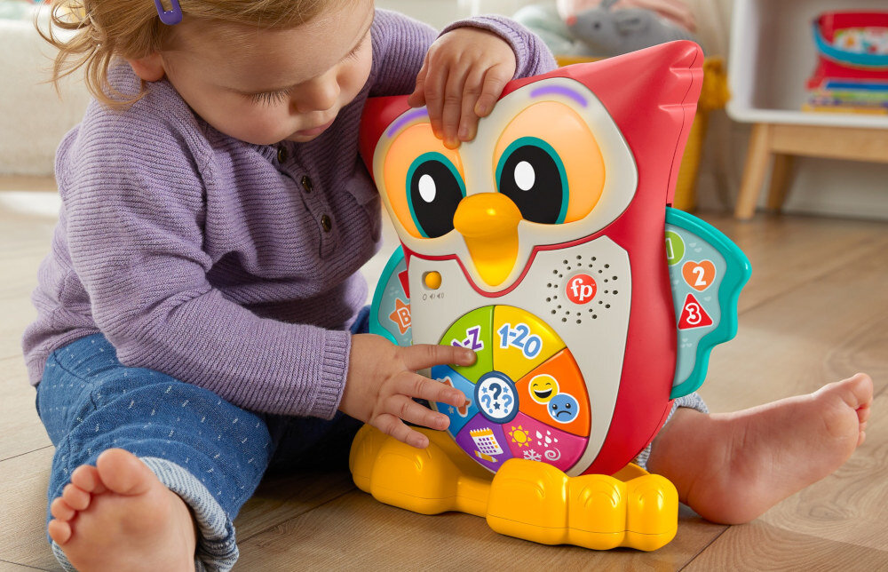 Zabawka FISHER PRICE Interaktywna Sowa Linkimals HJN58 polska wersja językowa przyciski aktywacja