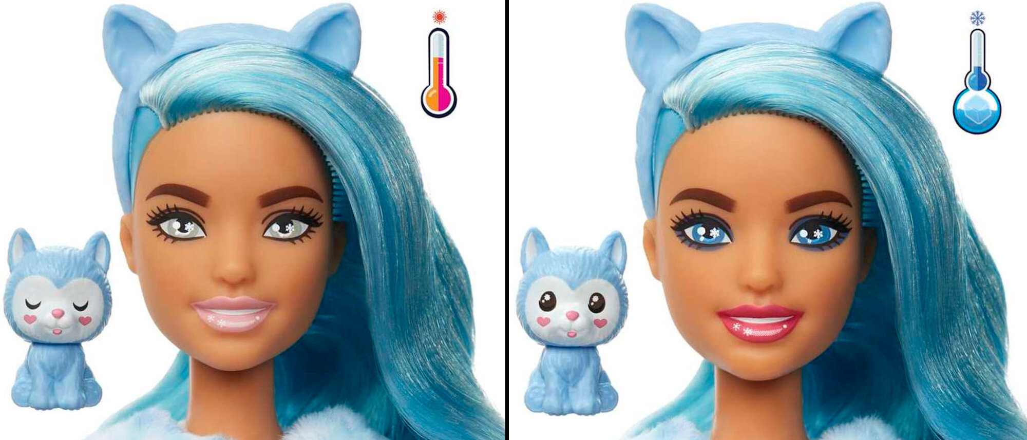 Lalka Barbie Cutie Reveal Jednorozec Kraina Fantazji HJL58 makijaz temperatura