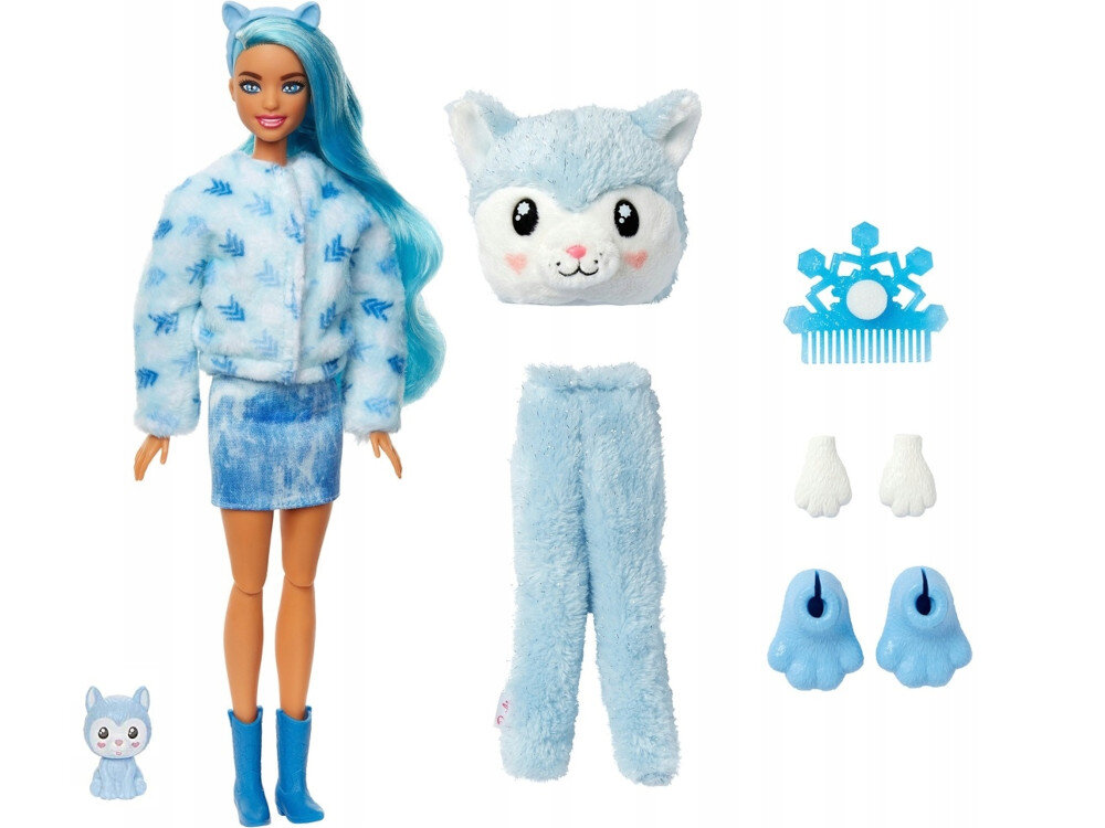 Lalka Barbie Cutie Reveal Jednorozec Kraina Fantazji HJL58 zawartosc opakowania