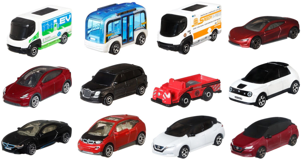 MATCHBOX MBX Electric Cars HGW60 (12 samochodów) Samochód niskie ceny i opinie w Media Expert