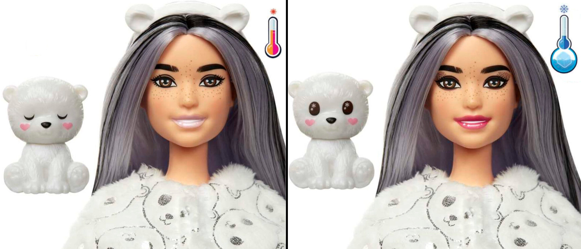 Lalka Barbie Cutie Reveal Jednorozec Kraina Fantazji HJL58 makijaz temperatura