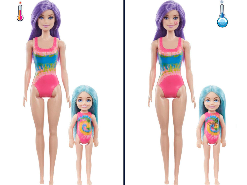 Barbie Color Reveal Neon Tie-Dye Zestaw do farbowania ubranek HCD29 elementy stylizacje