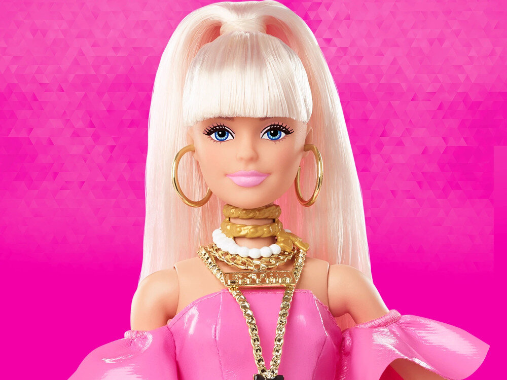 Lalka Barbie Extra Fancy Rozowy Strój HHN12 dodatki piesek detale