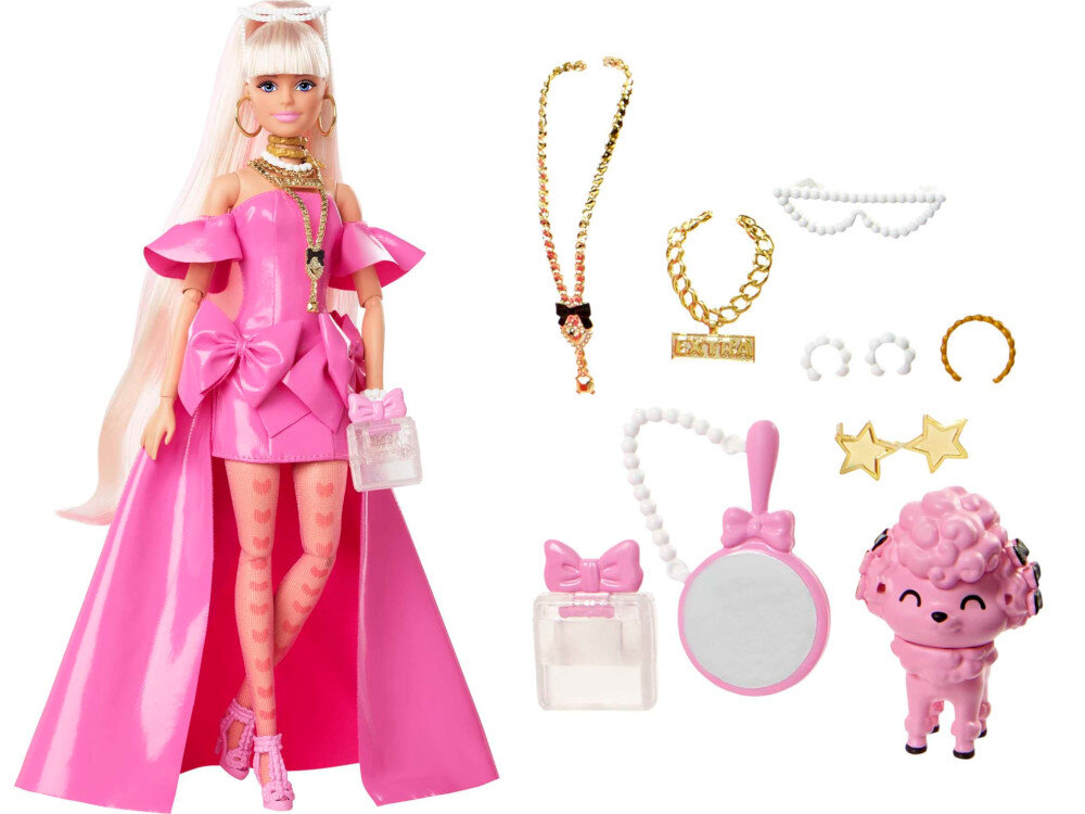 Lalka Barbie Extra Fancy Rozowy Strój HHN12 elementy
