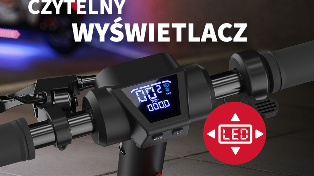 HULAJNOGA ELEKTRYCZNA SHARP 8,5 EM-KS1 czytelny wiswtelacz