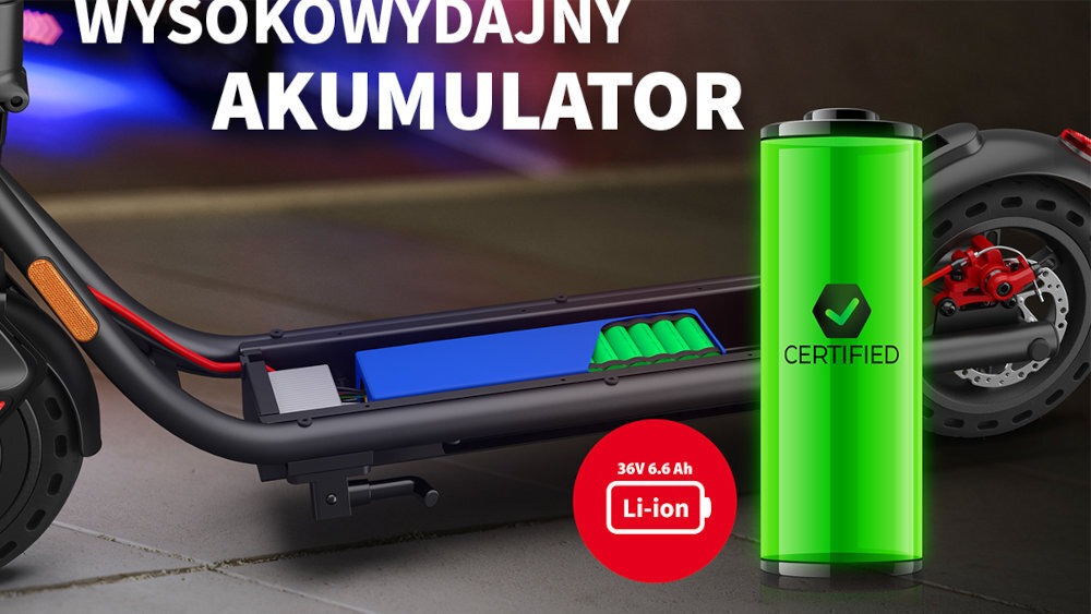 HULAJNOGA ELEKTRYCZNA SHARP 8,5 EM-KS1 wysokowydajny akumulator