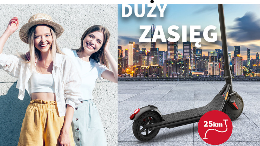 HULAJNOGA ELEKTRYCZNA SHARP 8,5 EM-KS1 duzy zasieg